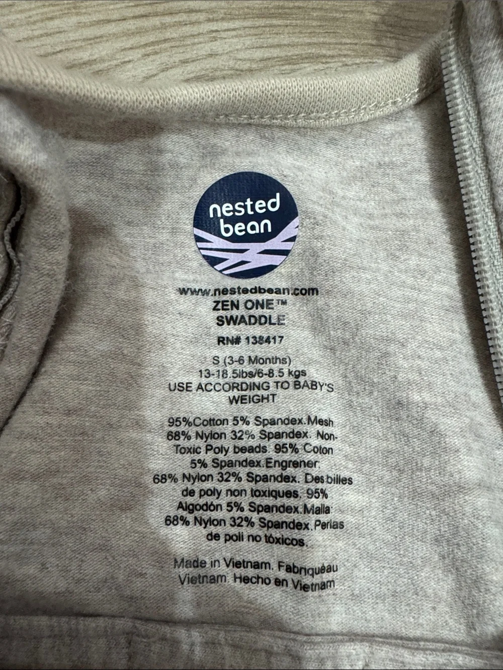 Nested Bean Zen One Swaddle S (3-6 months)